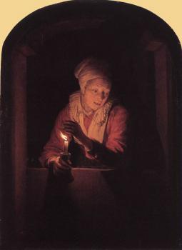 Gerrit Dou : Old Woman with a Candle